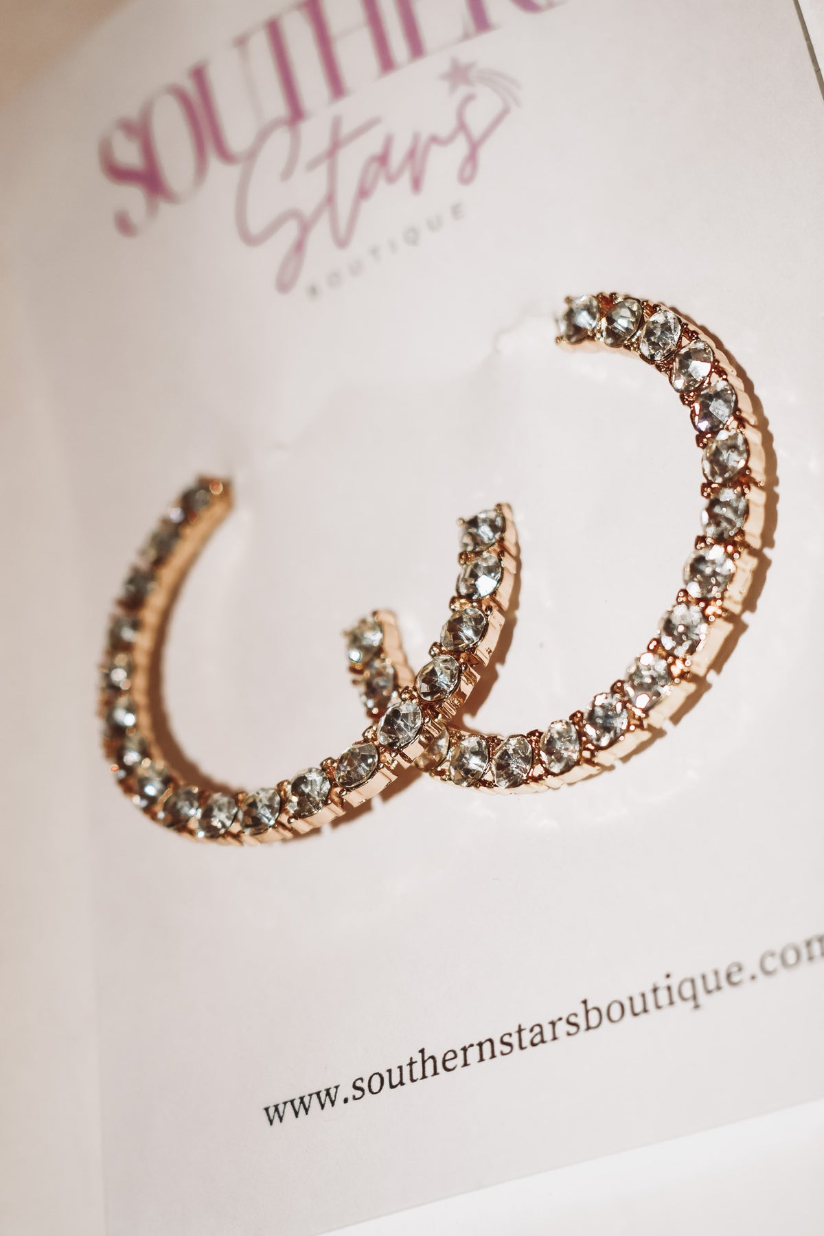 Crystal Beaded Hoop Earrings