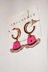 Cowgirl Up Earrings - Pink