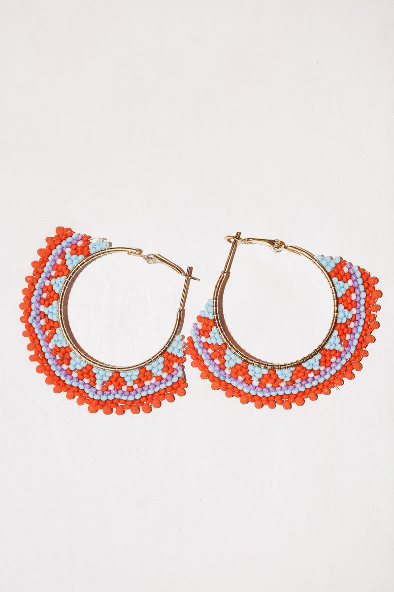 Jessie Beaded Hoop Earrings