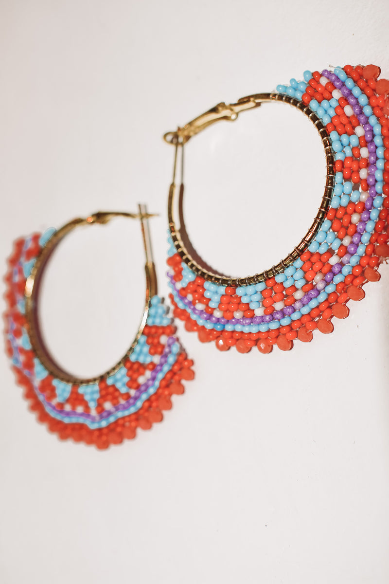 Jessie Beaded Hoop Earrings