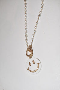 Happy Face Pendant & Pearl Necklace