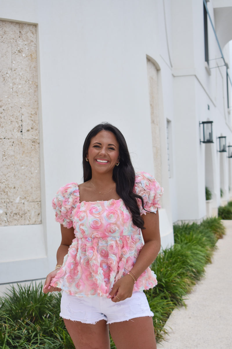 Olivia Pastel Floral Top