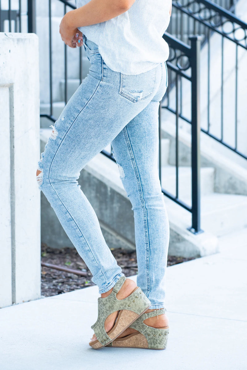 Haylie High Rise Skinny Distressed Jeans