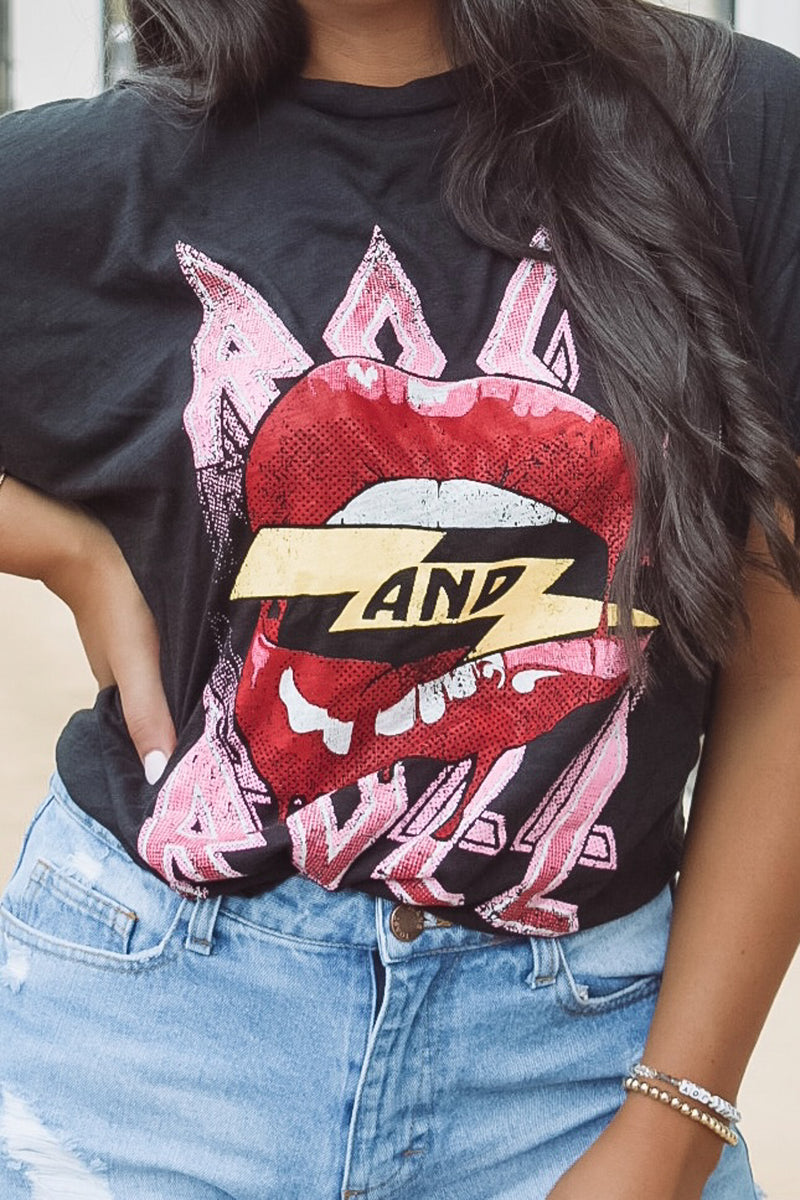 Rock N Roll Lips Graphic Tee