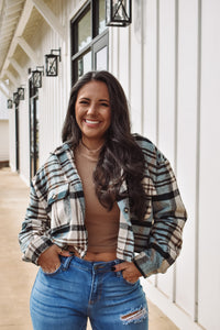 Parker Plaid Button Up Cropped Shacket