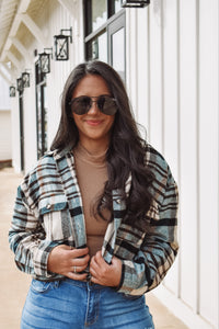 Parker Plaid Button Up Cropped Shacket