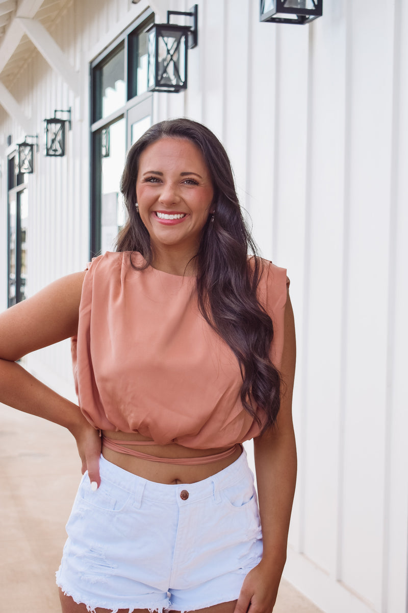 Stella Criss Cross Top - Sand