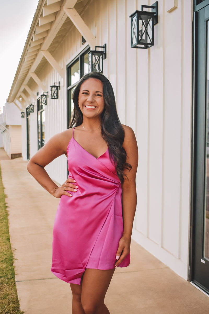 Side Tie Wrap Dress - Plum