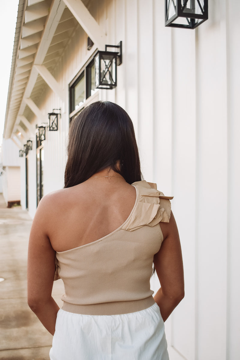 Stay Neutral One Shoulder Top