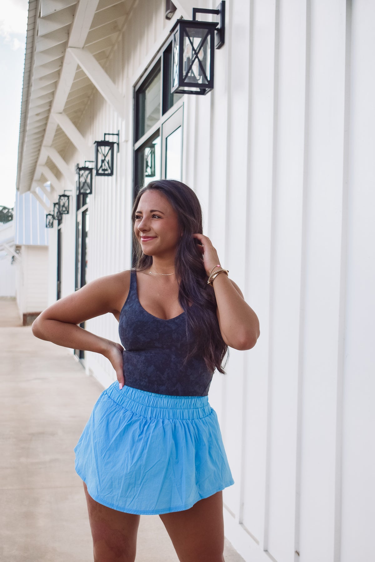 Bailee Paradise Blue Athletic Skort