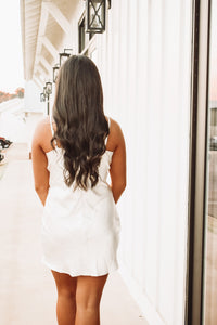Camille Satin Mini Dress - Cream Southern Stars Boutique Camille Satin Mini Dress - Cream Southern Stars Boutique