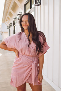 Poppy Pink Wrap Dress