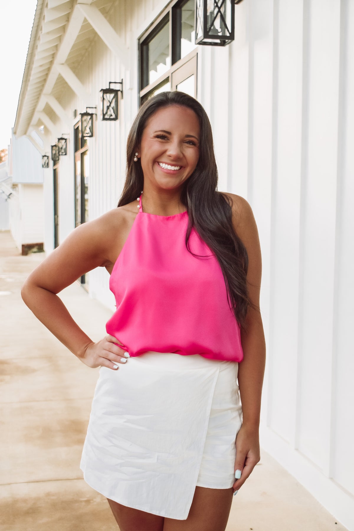 Pearl Cami Top - Hot Pink